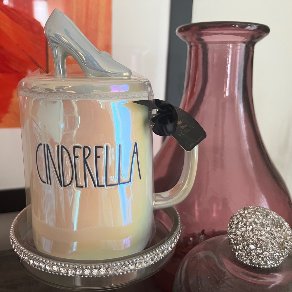 Rae Dunn Disney Cinderella Mug with Slipper Shoe Topper (1st Release) iridescent